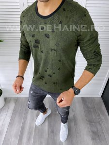 Bluza barbati slim fit kaki B7069 32-4.3