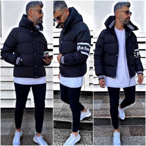 Geaca barbati groasa neagra de iarna 9030 67-1