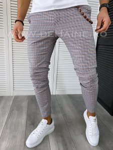 Pantaloni barbati casual regular fit in carouri B1552 F6-4