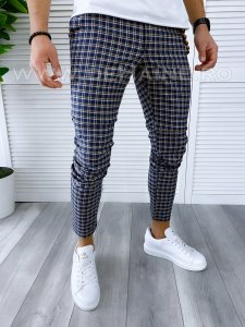 Pantaloni barbati casual regular fit in carouri B1739 11-4 e*