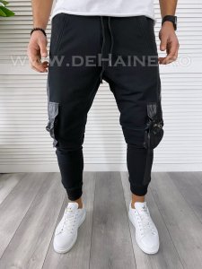 Pantaloni de trening negri conici 2888 53-3