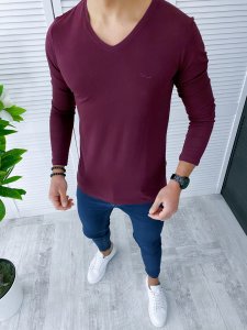 Bluza barbati slim fit grena A86036 P11-5.3