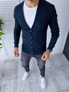 Bluza barbati slim fit bleumarin B7556 N4-3*