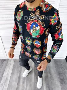 Bluza barbati neagra slim fit din silon B7661 I18-3