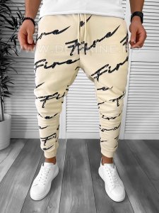 Pantaloni de trening bej conici K021 P19-1.1