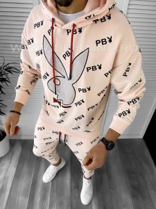 Hanorac barbati slim fit roz K019 P20-2.1