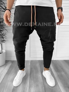 Pantaloni de trening negru conici K026 P19-4.3