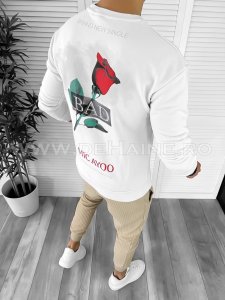 Bluza barbati alba cu imprimeu pe spate K141 31-3.2 E 123-3