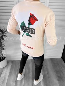 Bluza barbati roz pudra cu imprimeu pe spate K141 36-5.1 E