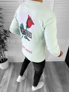 Bluza barbati verde cu imprimeu pe spate K141 17-3.3 E 123-3