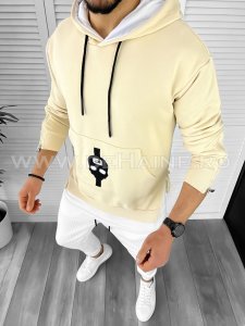 Hanorac barbati bej slim fit K179 K18-4 E 53-5/ 122-4