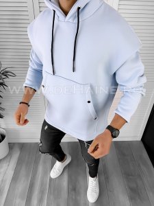 Hanorac barbati bleu slim fit K191 oversize E 124-1
