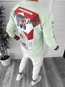 Bluza barbati verde cu imprimeu pe spate K131 I8-3.3