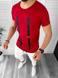 Tricou barbati rosu slim fit Vagabond B1954 P11-3.1/K7-3