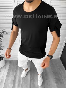 Tricou barbati slim fit negru B1962 K5-1