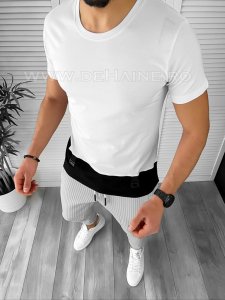 Tricou barbati alb slim fit B7813 P7-5.3