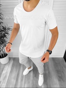 Tricou barbati slim fit alb B7821 P4-1.1