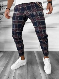 Pantaloni barbati casual regular fit bleumarin B7942 3-4 E