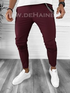 Pantaloni barbati casual regular fit grena 9886 F7-4