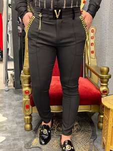 Pantaloni barbati eleganti negri B7950 D3-4.4