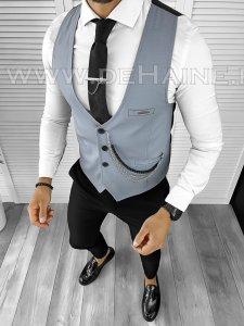 Vesta barbati eleganta slim fit bleu B8162 131-5 e
