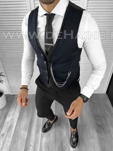 Vesta barbati eleganta slim fit bleumarin B8157 142-6 E/131-5