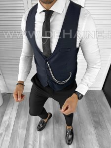 Vesta barbati eleganta slim fit bleumarin B8165 141-6 e 131-5