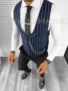Vesta barbati eleganta slim fit bleumarin B8096 76-4 E/ 133-5
