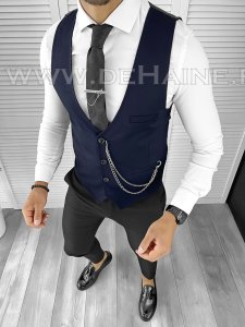 Vesta barbati eleganta slim fit bleumarin B8120 141-6 E