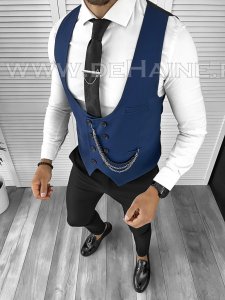 Vesta barbati eleganta slim fit bleumarin B8170 141-6 E