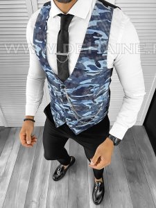 Vesta barbati eleganta slim fit camuflaj B8074 140-6 E/ 203-3