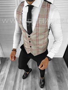 Vesta barbati eleganta slim fit maro B8089 142-6 E/ 201-3