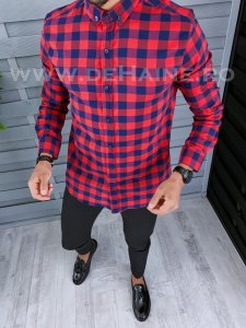 Camasa barbati in carouri slim fit B2131 63-4 E
