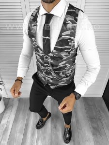 Vesta barbati slim fit camuflaj B8242 76-4 E