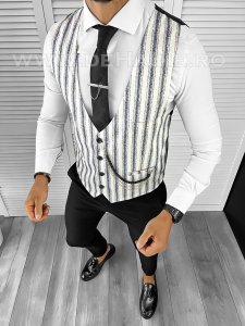 Vesta barbati slim fit cu imprimeu B8269 76-4 E