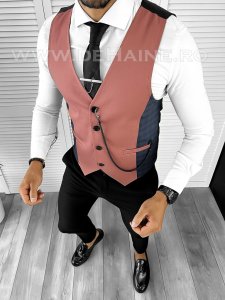Vesta barbati slim fit roz B8264 75-4 e
