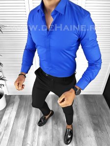 Camasa barbati albastra slim fit B8413 60-4 E