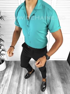 Camasa barbati casual turqoise slim fit B8410 O5-2.2