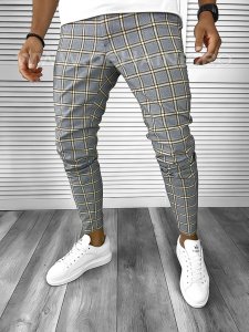 Pantaloni barbati casual regular fit in carouri A8460 N3-6.3