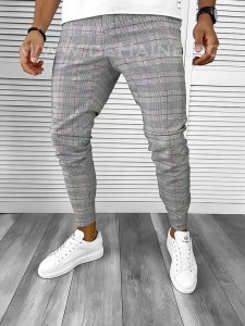 Pantaloni barbati casual regular fit in carouri B8506 O2-1.2