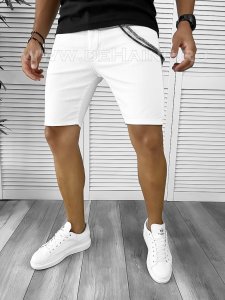 Blugi barbati scurti conici albi B8871 D6-2.2