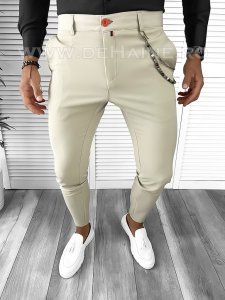 Pantaloni barbati eleganti bej B9085 F2-2.1 E