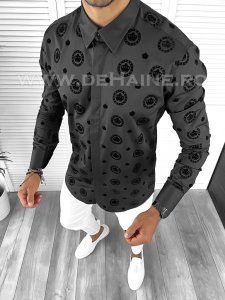 Camasa barbati slim fit neagra B8819 P1-5