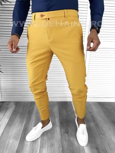 Pantaloni barbati casual regular fit mustar B5934 2-1/B12.3 E*