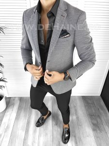 Sacou barbati slim fit gri B8328 67-4 E