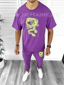 Trening barbati mov pantaloni + tricou oversize B7967 P19-1.1