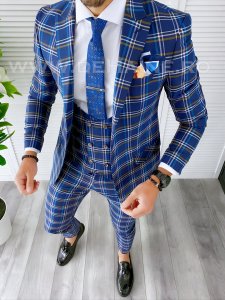 Costum barbati slim fit + Vesta A7805 S18 E