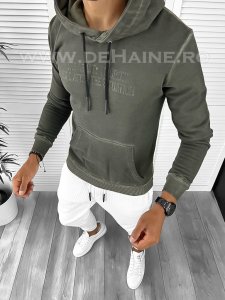 Hanorac barbati kaki slim fit K058 P18-3.1