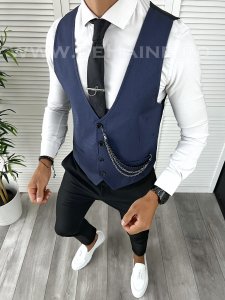 Vesta barbati eleganta slim fit bleumarin V31 141-2 E
