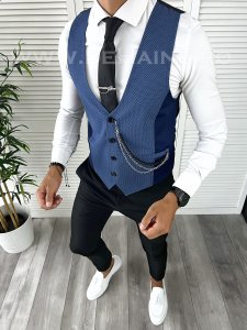 Vesta barbati eleganta slim fit bleumarin V36 140-2 E